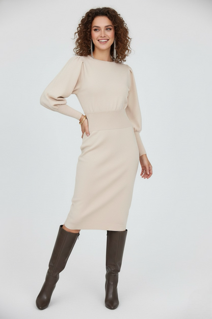 Celeste | Tailored Dramatic Balloon-Sleeve Dress