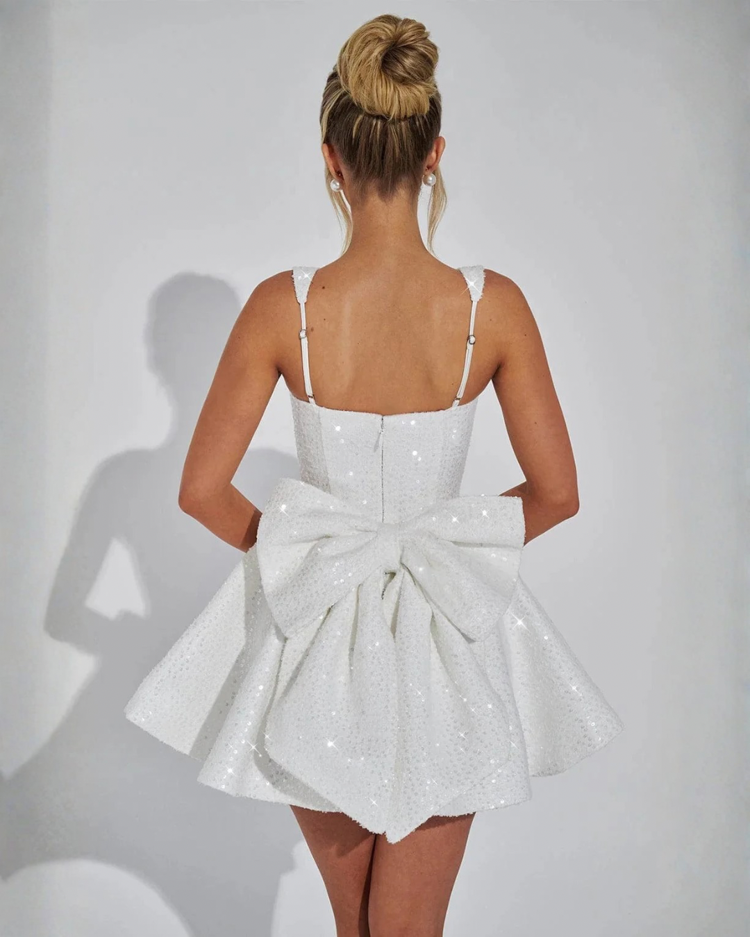 Victoria | Women's Dazzling Sequin Bow Mini Dress