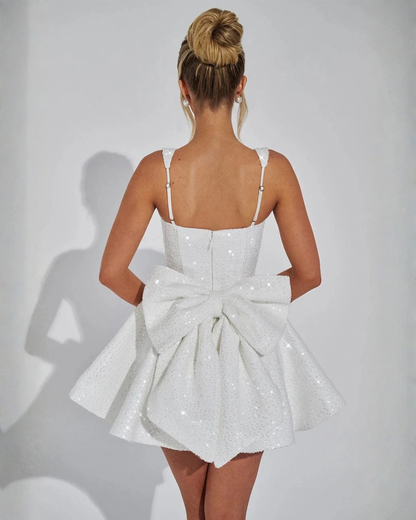 Victoria | Women's Dazzling Sequin Bow Mini Dress