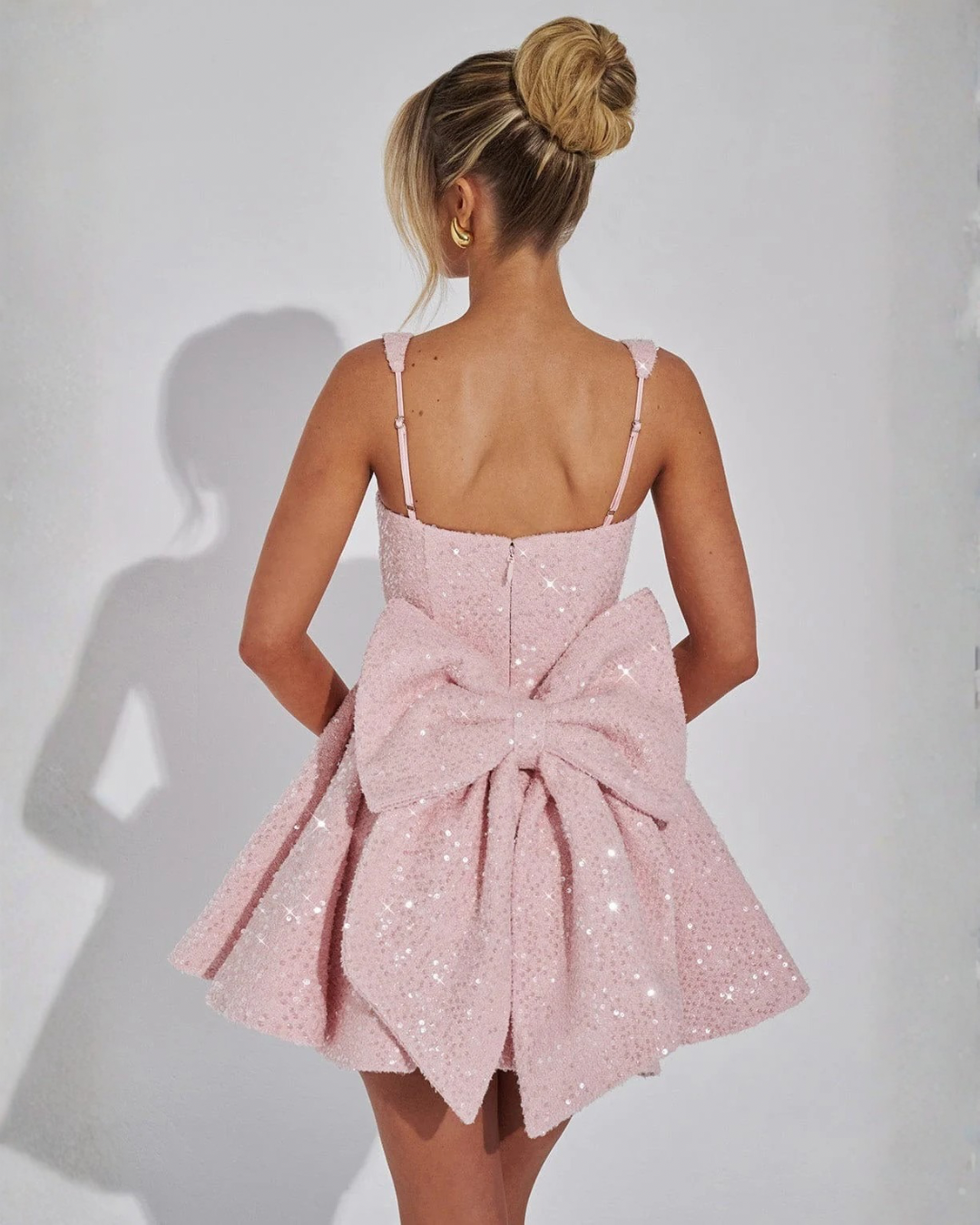 Victoria | Women's Dazzling Sequin Bow Mini Dress