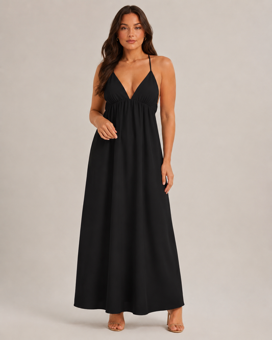 Amelia | Plunge Neck Maxi Dress