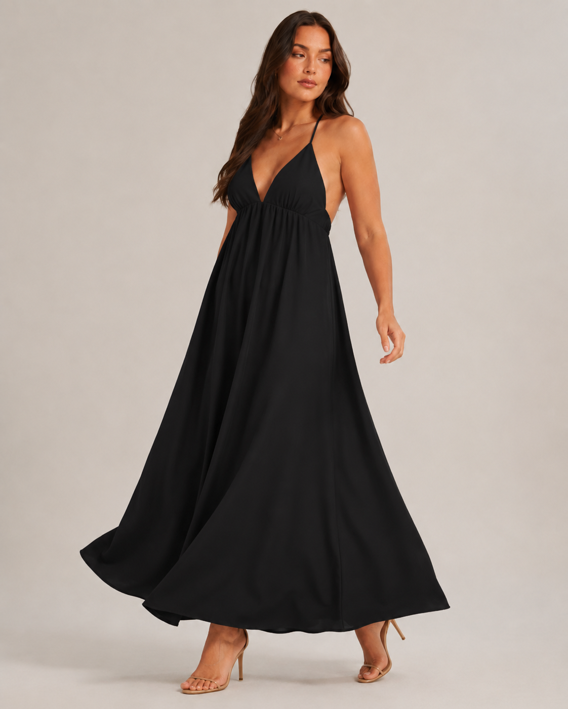 Amelia | Plunge Neck Maxi Dress