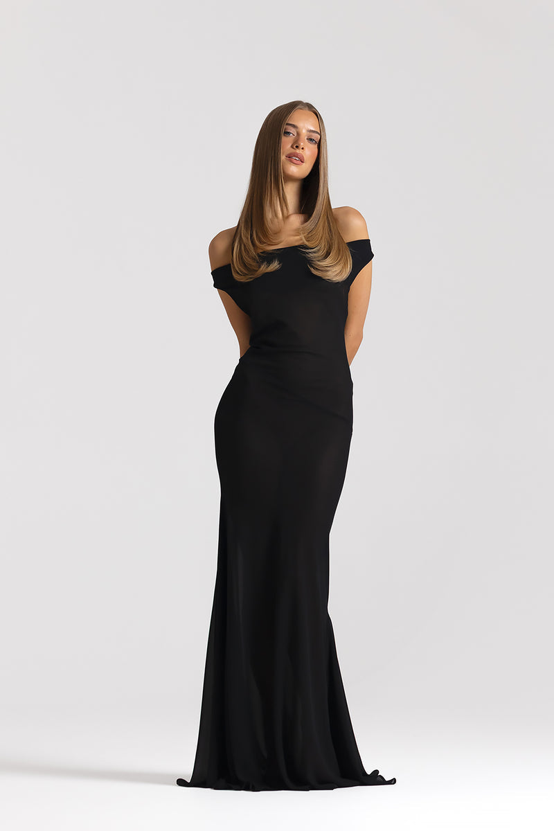 Natalie | Elegant Cowl Neck Gown Maxi Dress