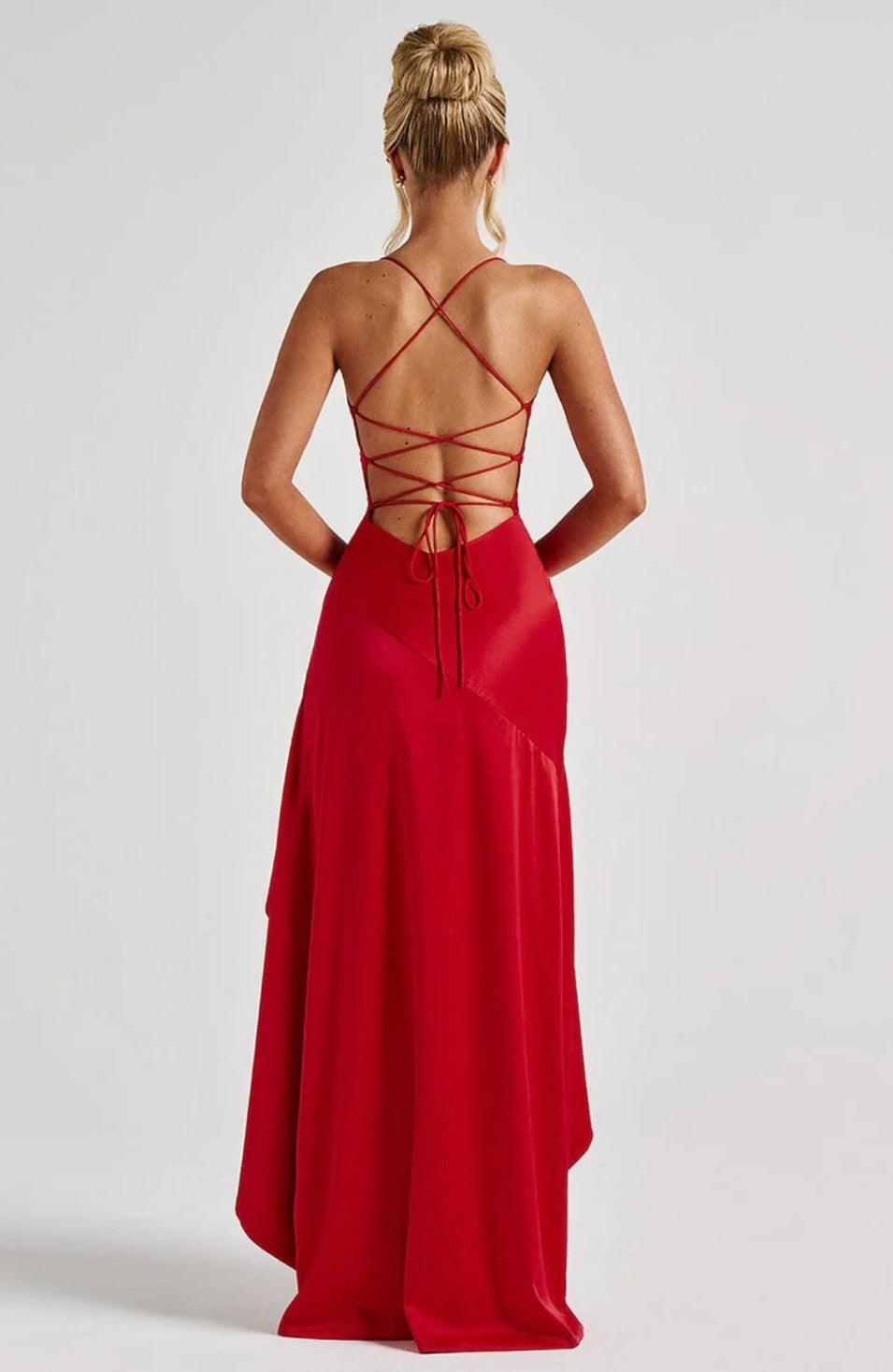 Lucia | Women's Twist Cowl-Neck Satin Maxi Gown