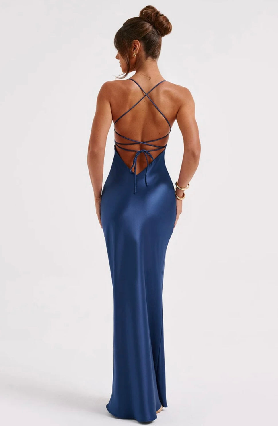 Macie | Women's Body-Skimming Draped Maxi Gown