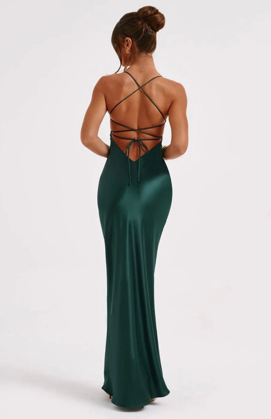 Macie | Women's Body-Skimming Draped Maxi Gown