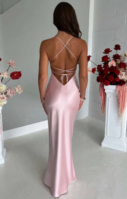 Macie | Women's Body-Skimming Draped Maxi Gown