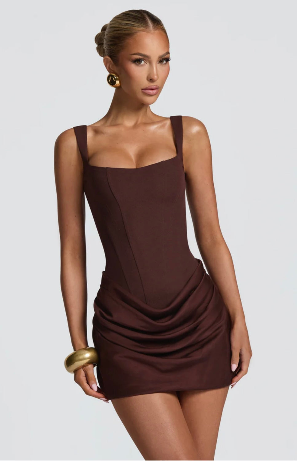 Lillian | Women's Sculpted Draped Crepe-and-Satin Mini Dress
