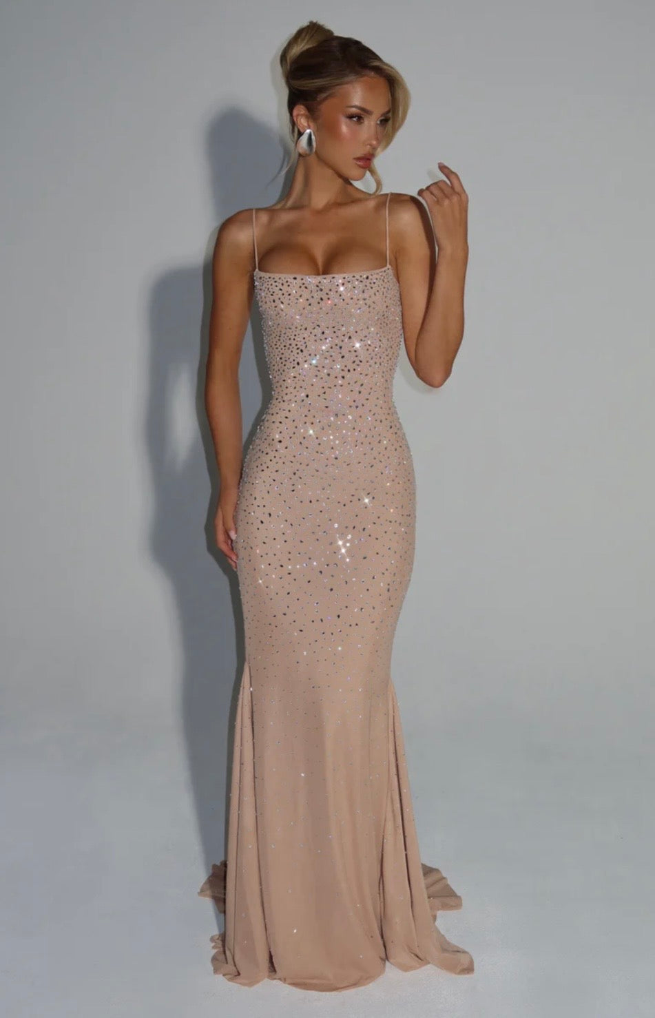 Josie | Women's Structured Bodice Shimmer Maxi Gown