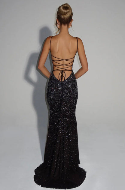 Josie | Women's Structured Bodice Shimmer Maxi Gown