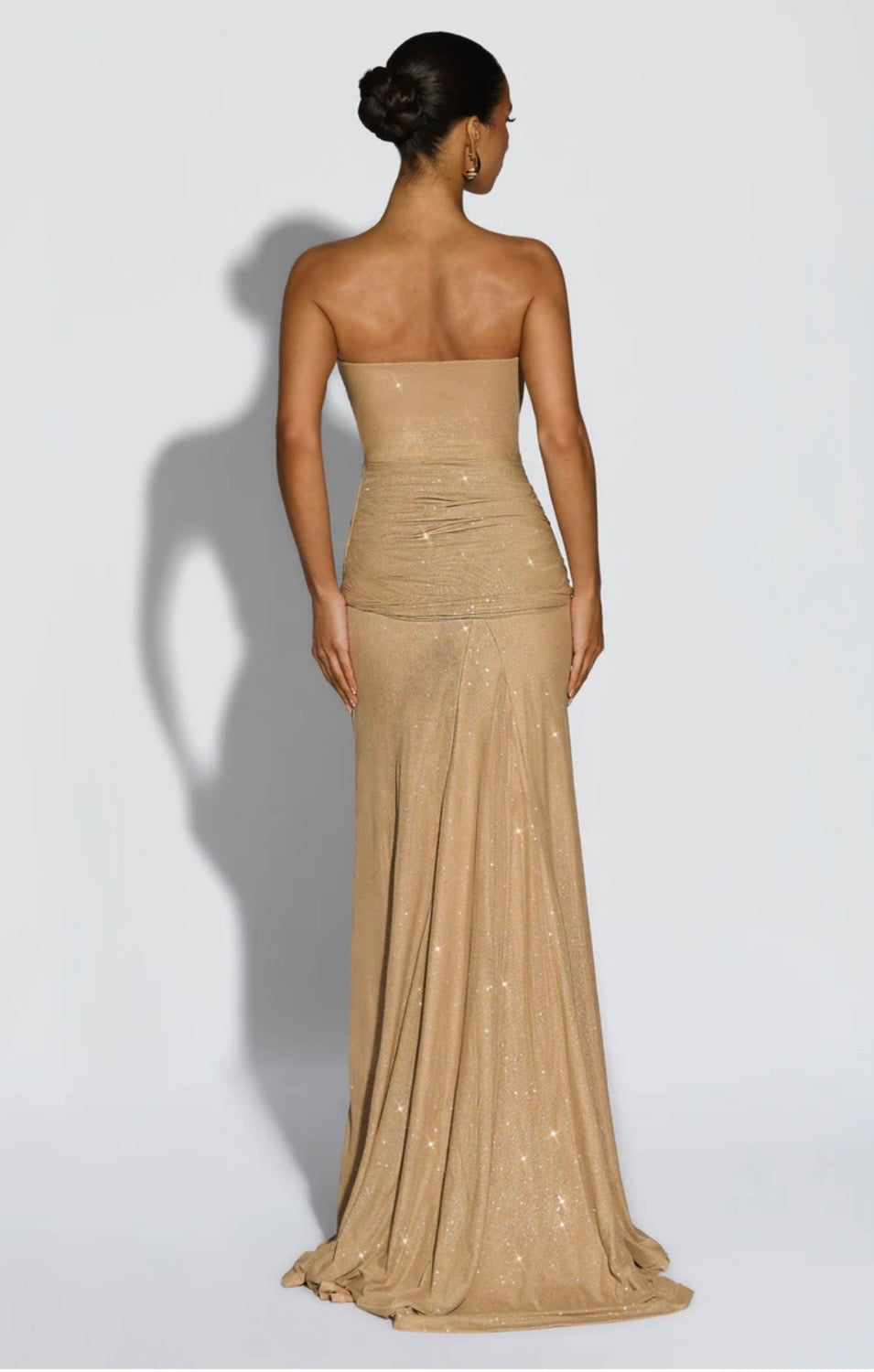 Giselle | Women's Glittering Mesh Sculpted Maxi Dress