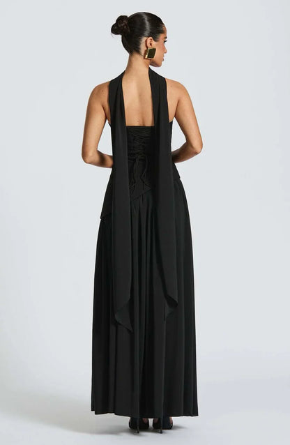Donna | Women's Sculpted Asymmetrical Strapless Maxi Dress With Scarf