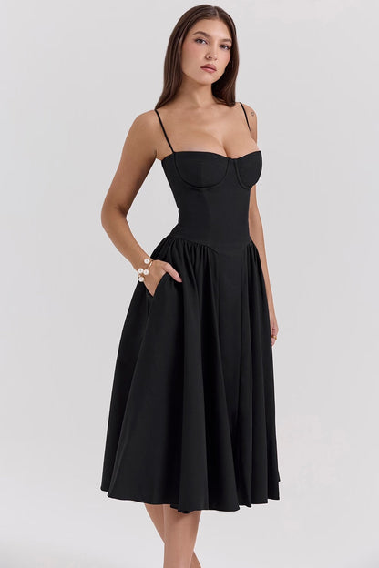 Charlotte | Women's Underwired Sweetheart Twill Boned Midaxi Gown