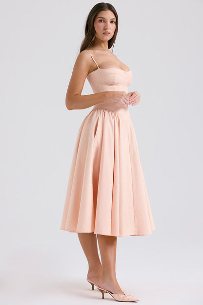 Charlotte | Women's Underwired Sweetheart Twill Boned Midaxi Gown