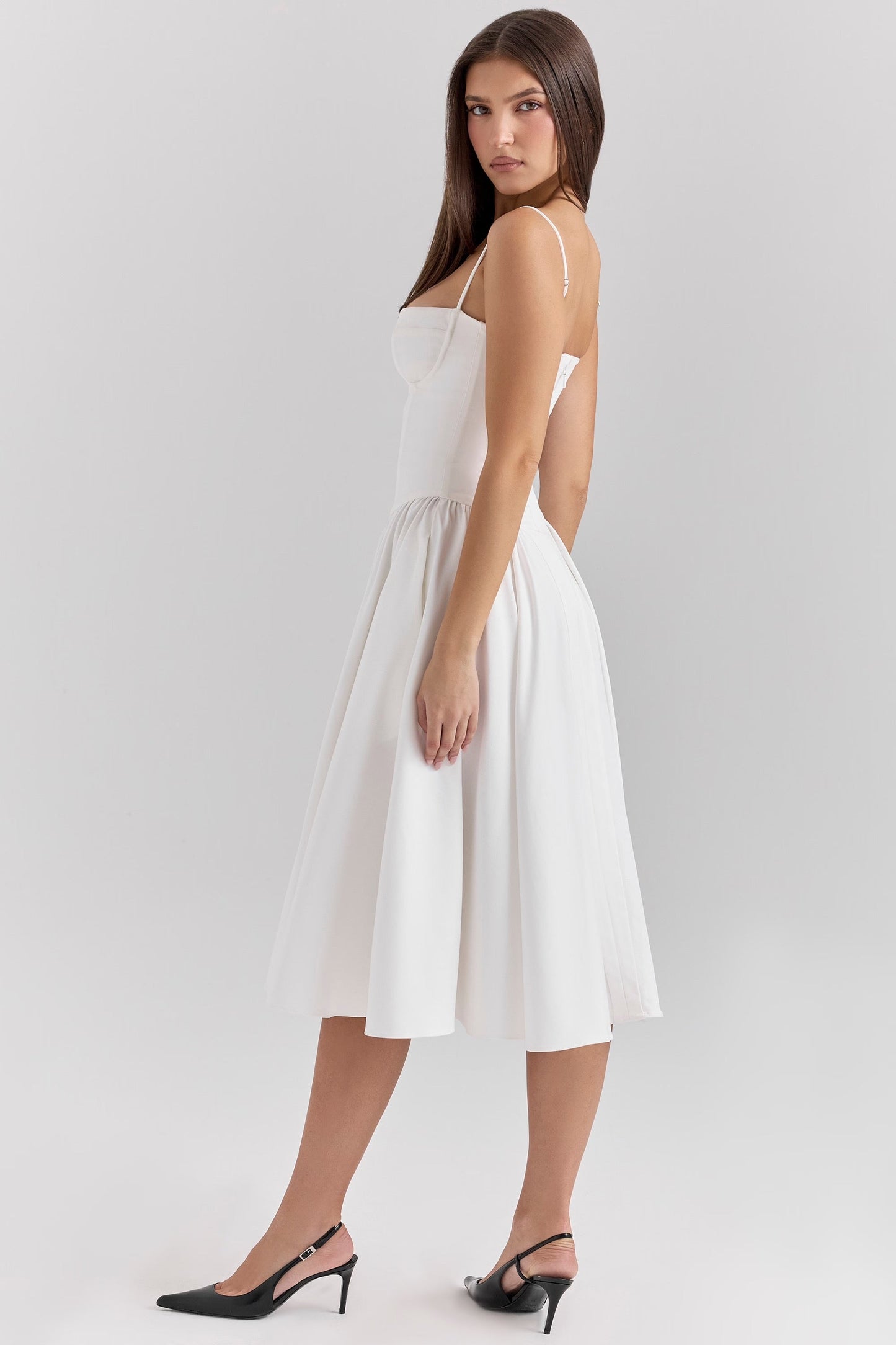 Charlotte | Women's Underwired Sweetheart Twill Boned Midaxi Gown