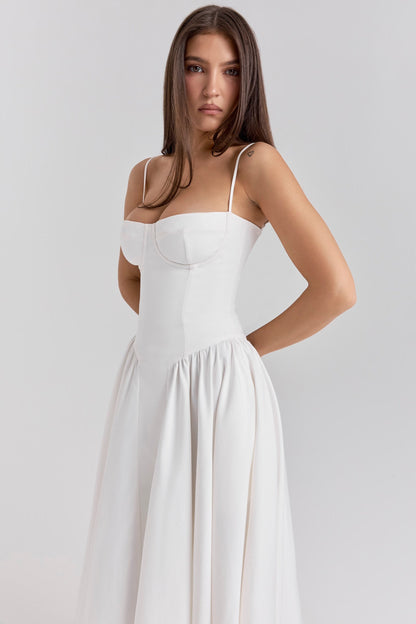 Charlotte | Women's Underwired Sweetheart Twill Boned Midaxi Gown