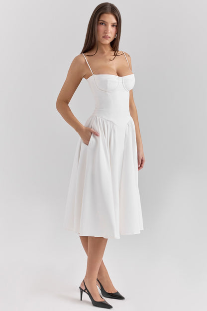Charlotte | Women's Underwired Sweetheart Twill Boned Midaxi Gown