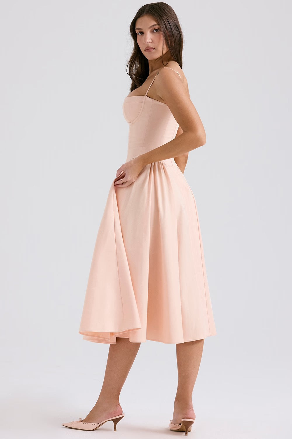 Charlotte | Women's Underwired Sweetheart Twill Boned Midaxi Gown