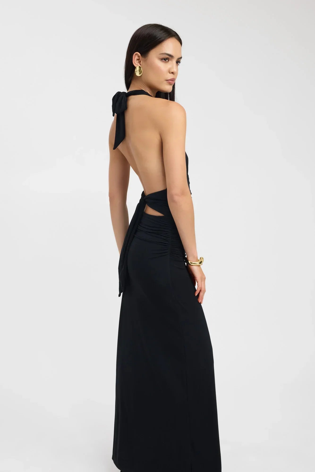 Ophelia | Sultry Ruched Viscose Maxi Gown