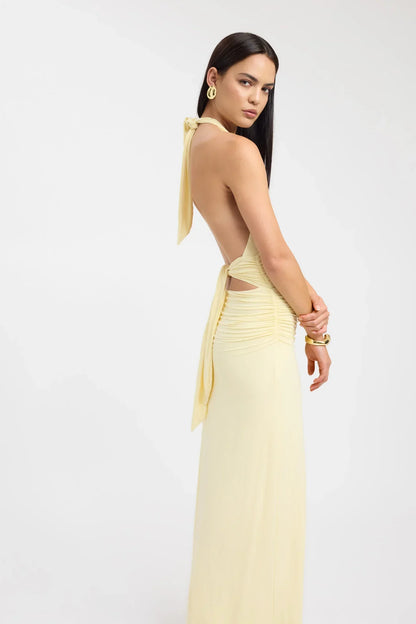 Ophelia | Sultry Ruched Viscose Maxi Gown