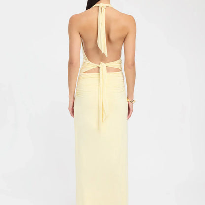 Ophelia | Sultry Ruched Viscose Maxi Gown