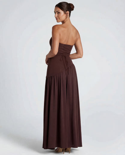 Aveline | Women's Strapless Scarf-Neckline Maxi Dress