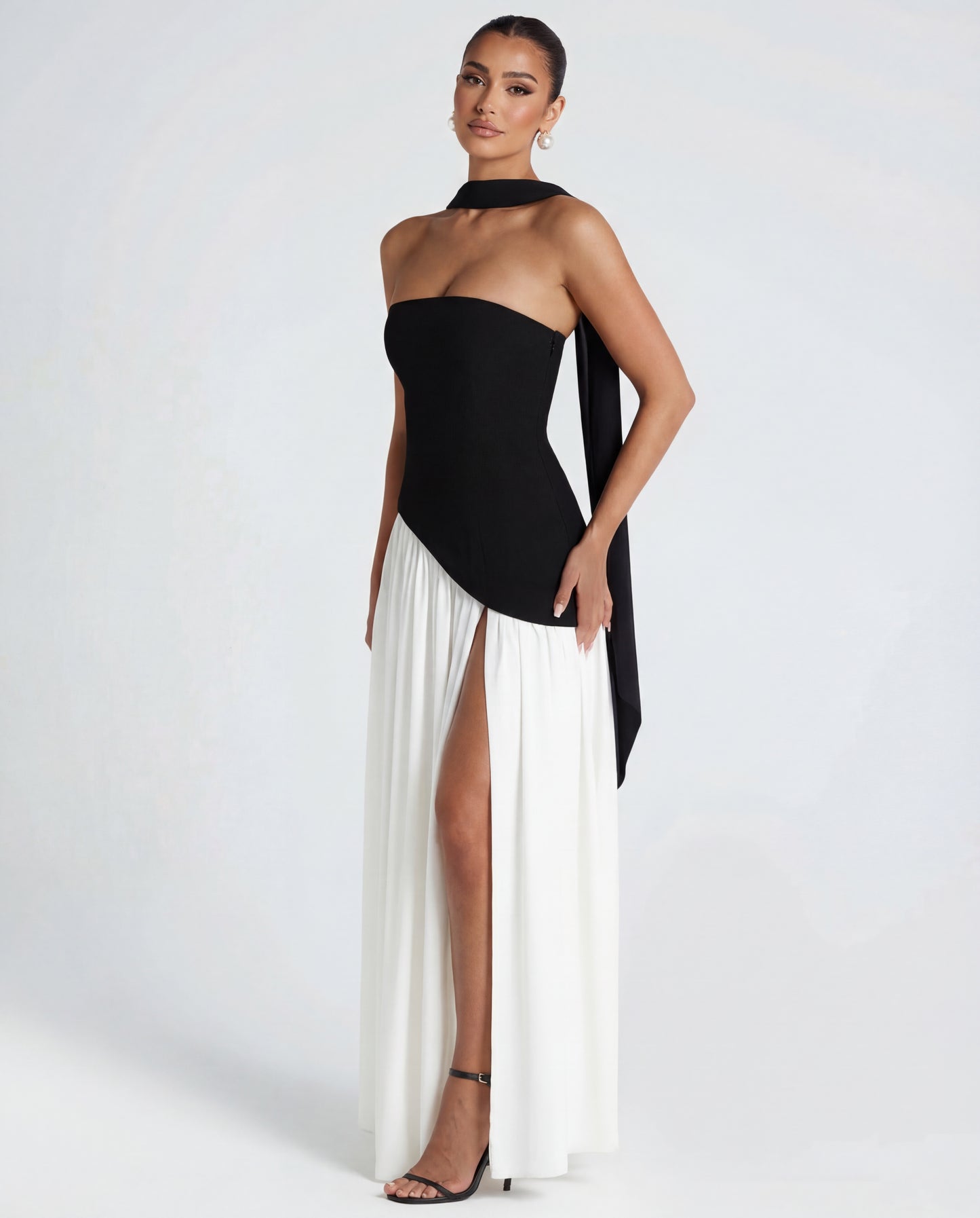 Aveline | Women's Strapless Scarf-Neckline Maxi Dress