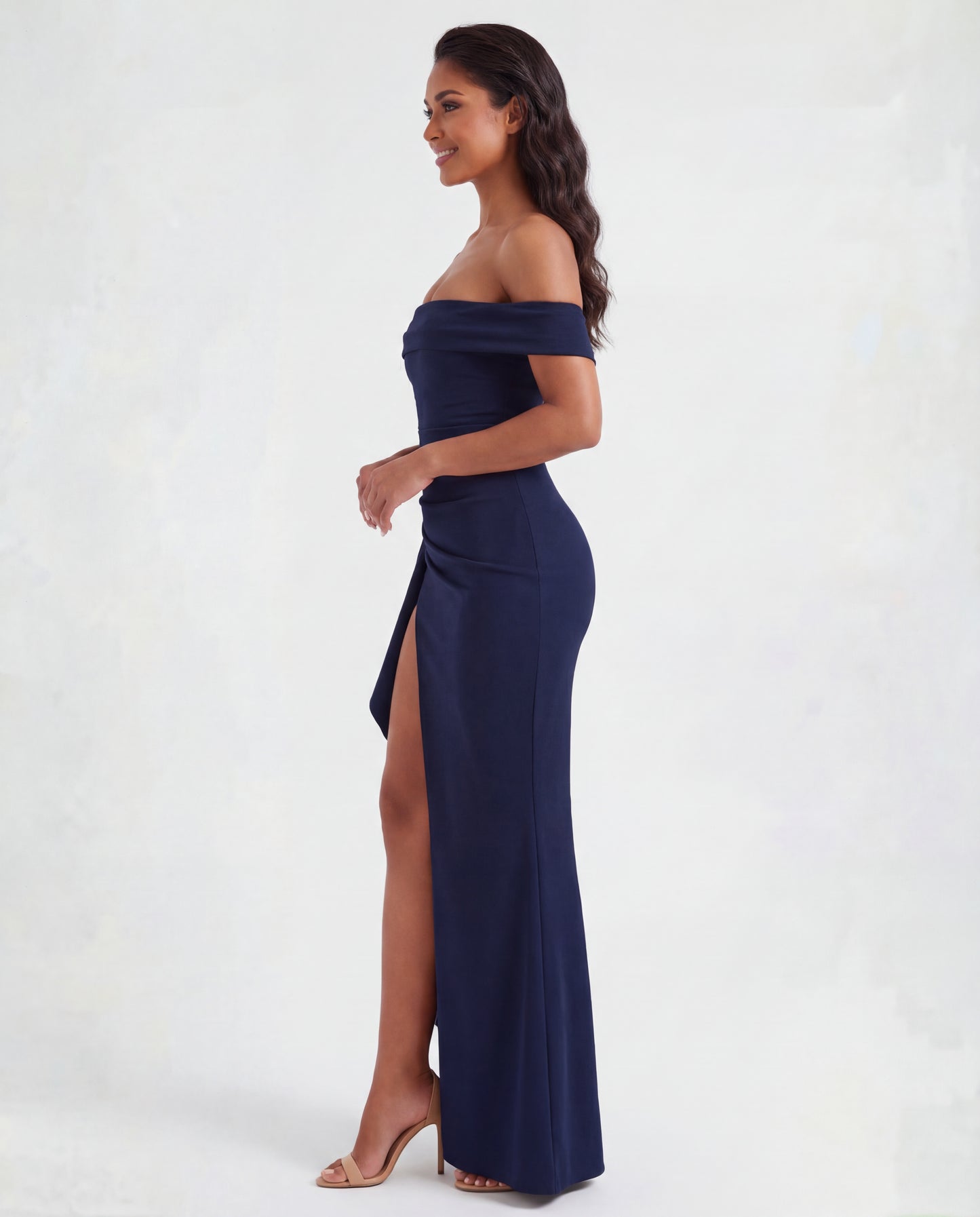 Belle | Women's Off-Shoulder Ruched Maxi Dress