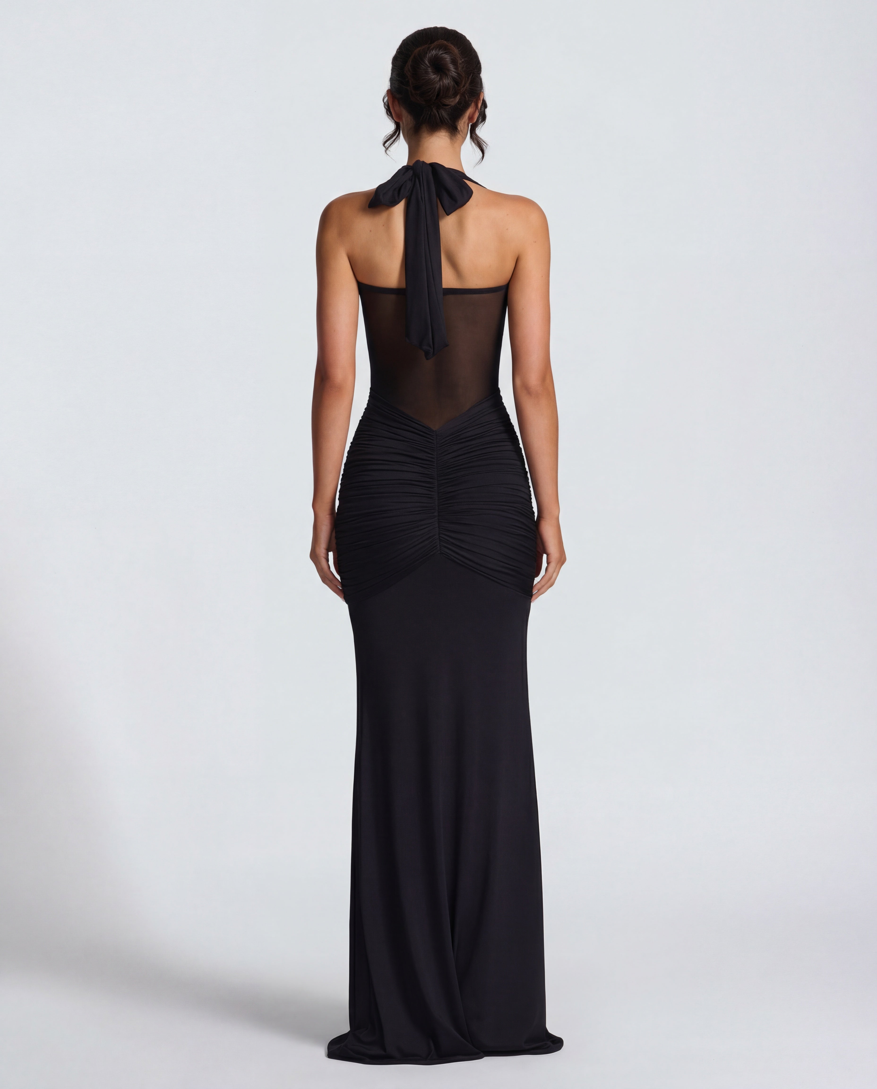 Rosabella | Women's Sun-Glow Ruched Halter Maxi Dress