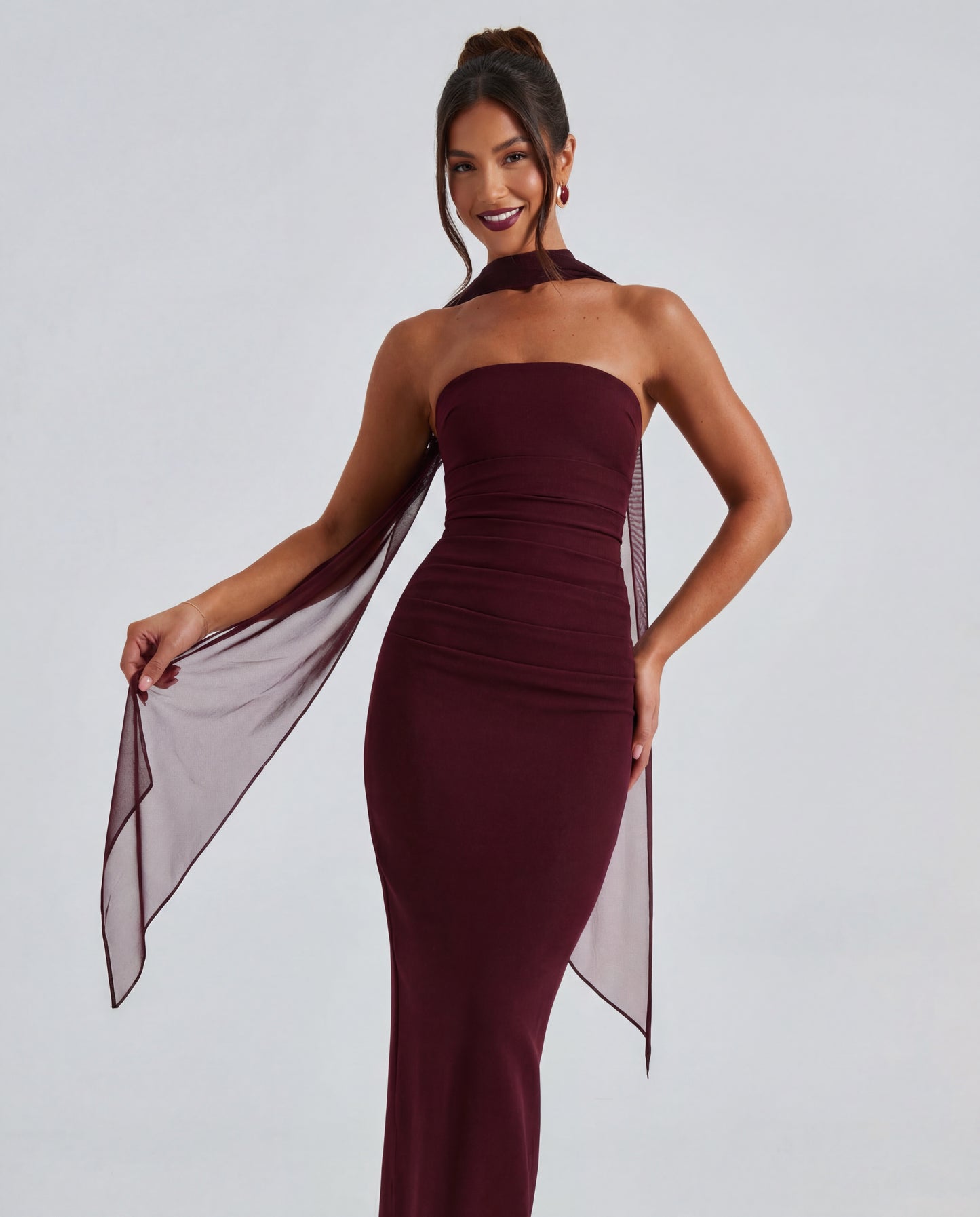 Ella | Women's Sculpting Crepe Strapless Maxi Dress