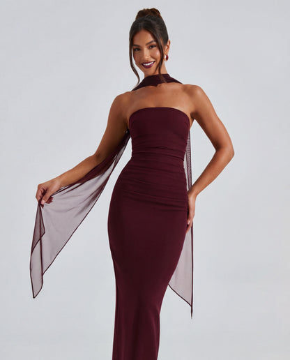 Ella | Women's Sculpting Crepe Strapless Maxi Dress