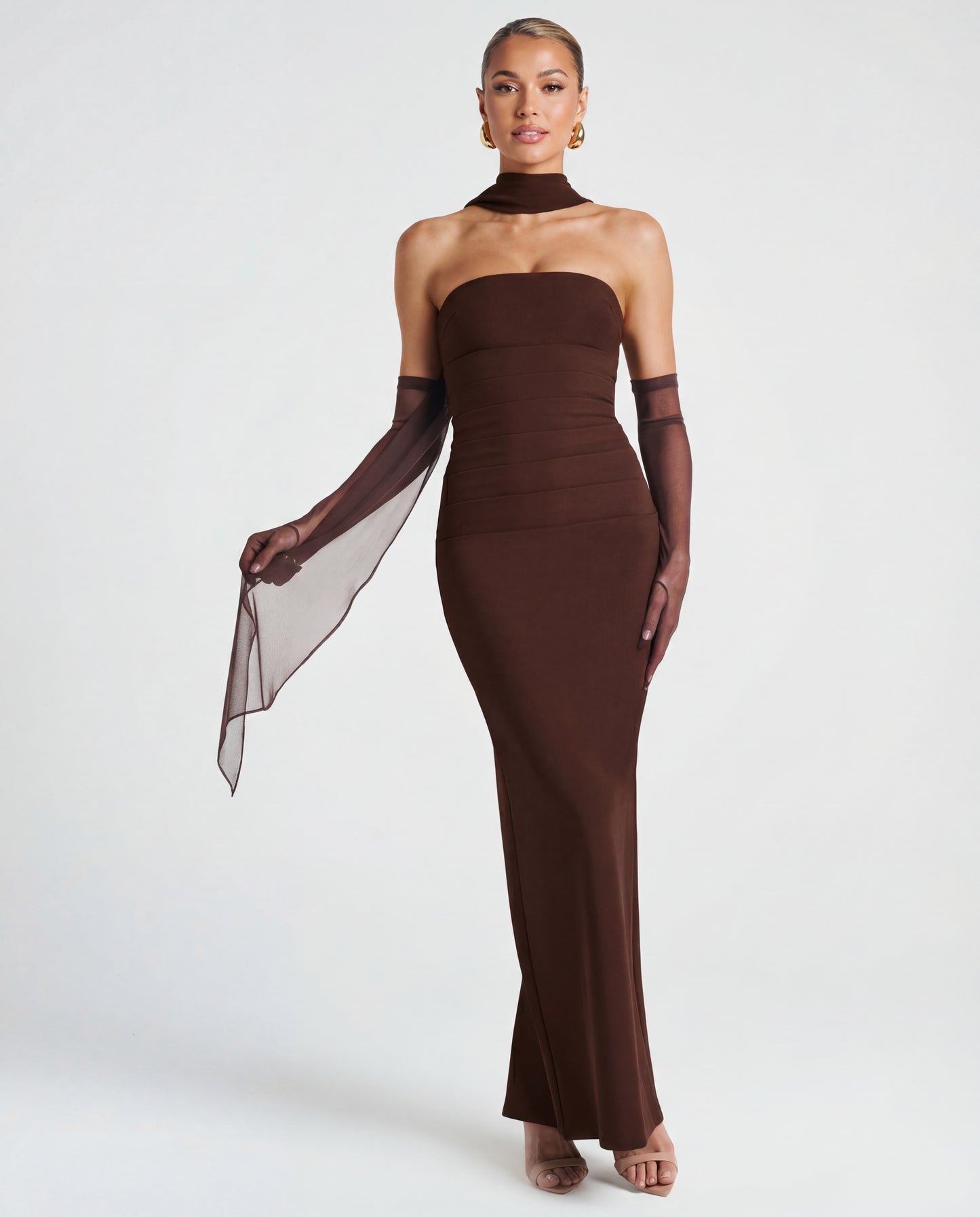 Ella | Women's Sculpting Crepe Strapless Maxi Dress