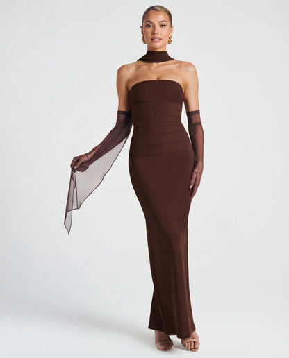 Ella | Women's Sculpting Crepe Strapless Maxi Dress