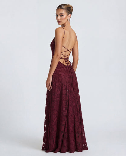 Wynn | Women's Floral Burnout Jersey Cowl Maxi Dress