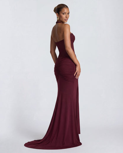 Valentina | Women's Twisted-Bust Mesh Maxi Dress