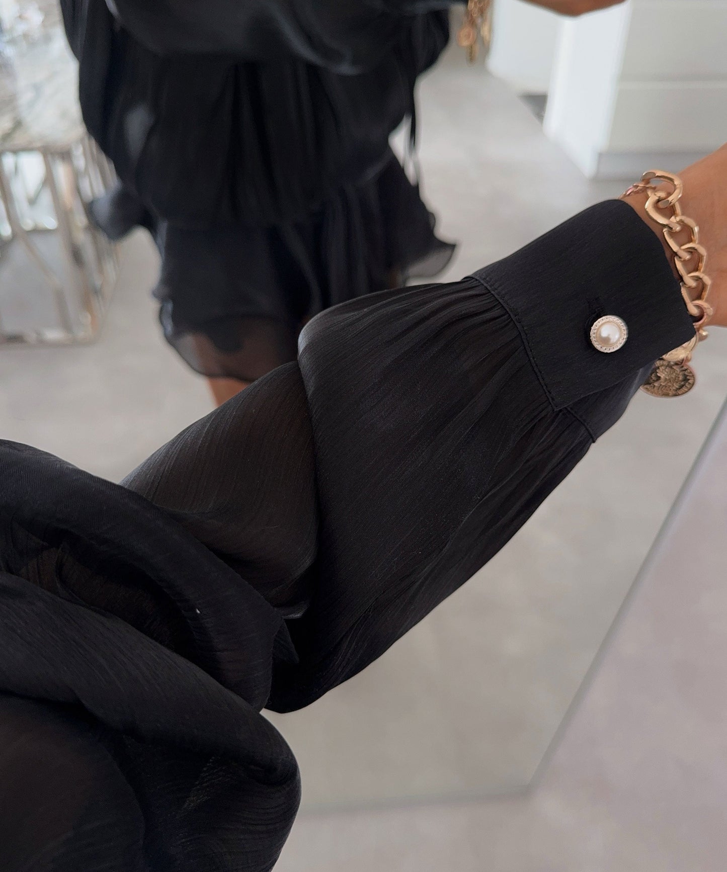 Velvet | Women's Luminous Black Velvet Mini Dress