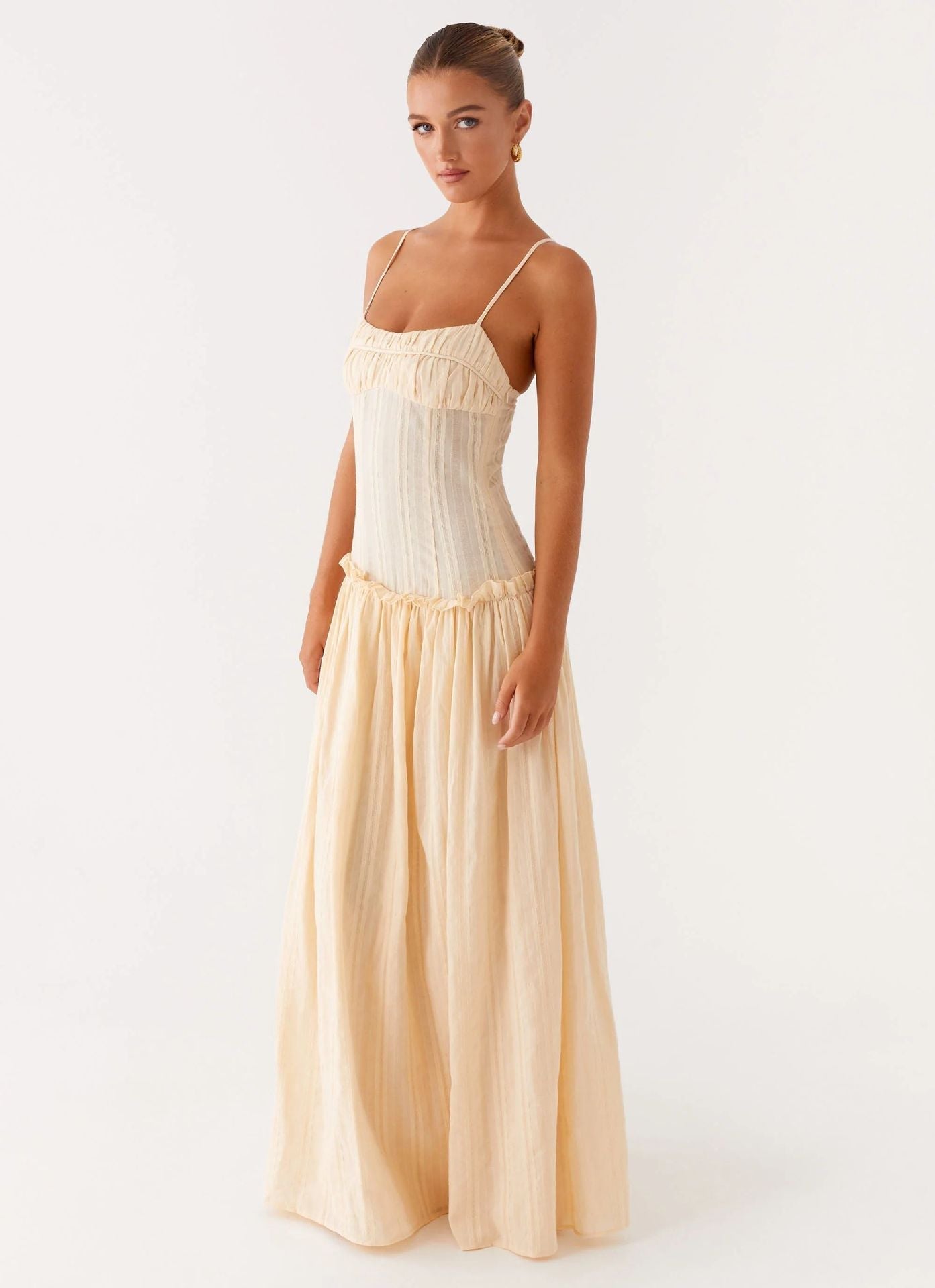 Jamy | Women's Sleek Open-Back Spaghetti-Strap Maxi Dress