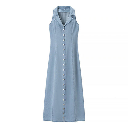 Inocencia | Classic Buttoned Down Deep V-Neck Maxi Dress