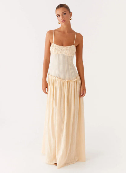 Jamy | Women's Sleek Open-Back Spaghetti-Strap Maxi Dress
