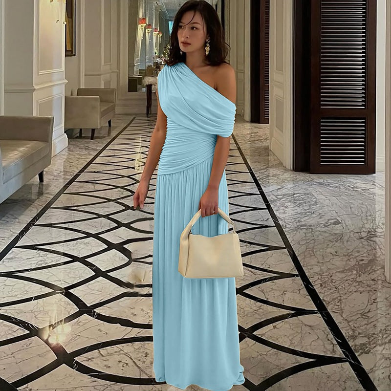 Divine | Elegant One Shoulder Evening Maxi Dress