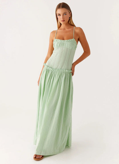 Jamy | Women's Sleek Open-Back Spaghetti-Strap Maxi Dress