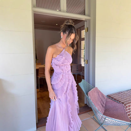 Opal | Women's Elegant Halter Neck Lotus Summer Maxi Dress