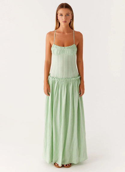 Jamy | Women's Sleek Open-Back Spaghetti-Strap Maxi Dress