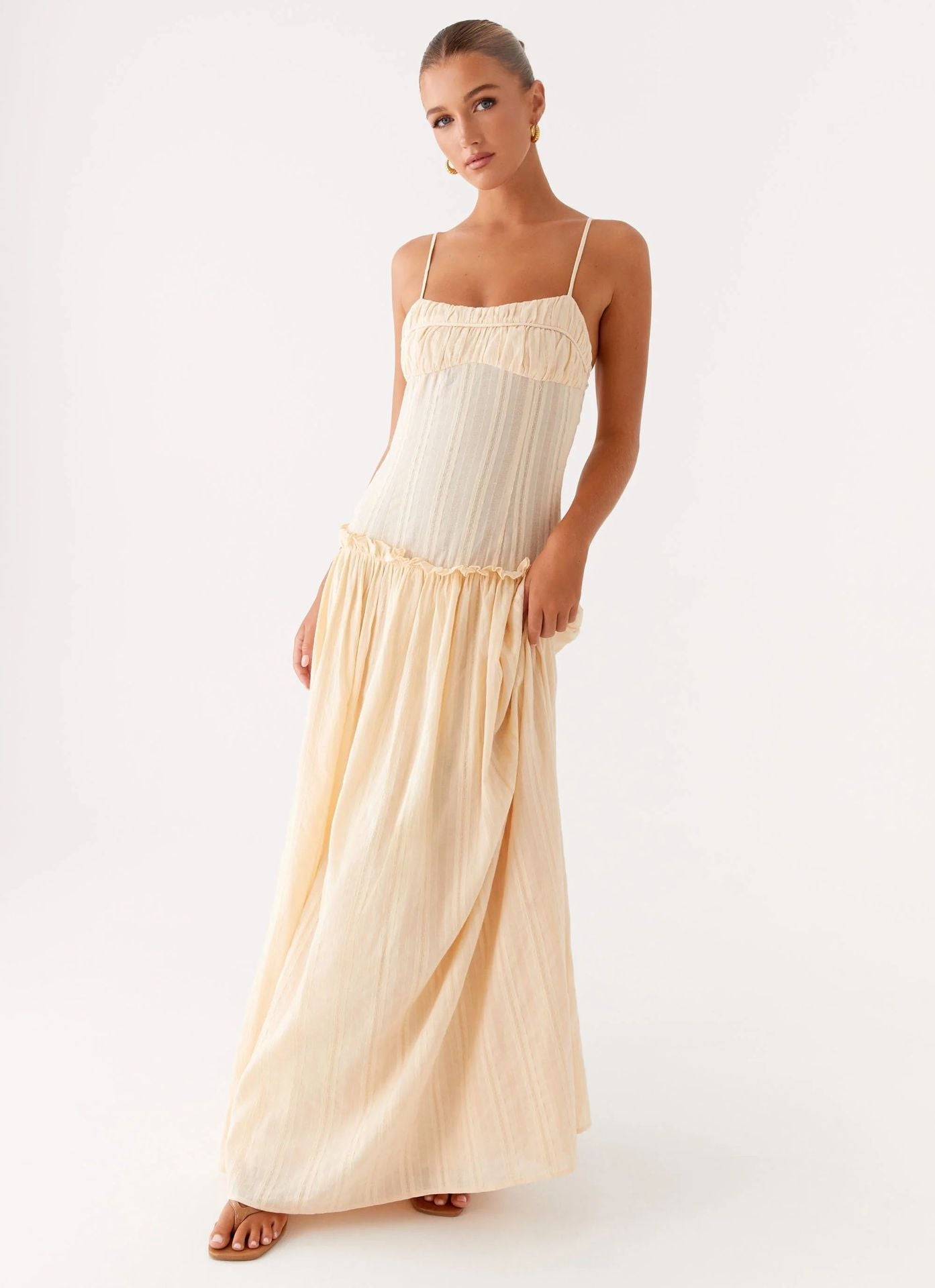 Jamy | Women's Sleek Open-Back Spaghetti-Strap Maxi Dress