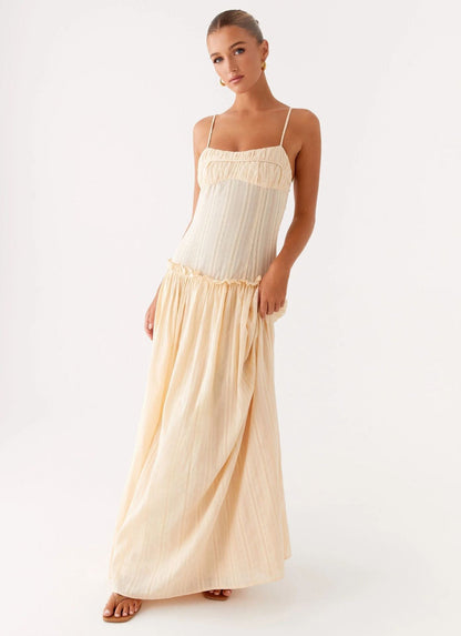 Jamy | Women's Sleek Open-Back Spaghetti-Strap Maxi Dress