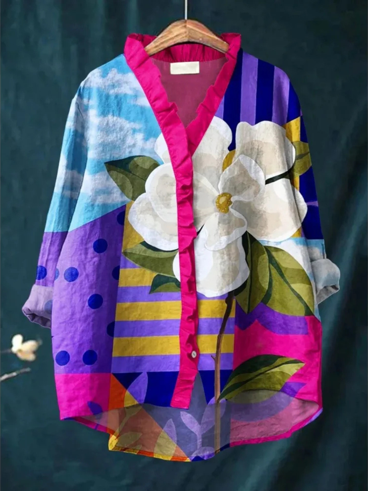 Virelle | Artistic Bloom Ruffle Blouse