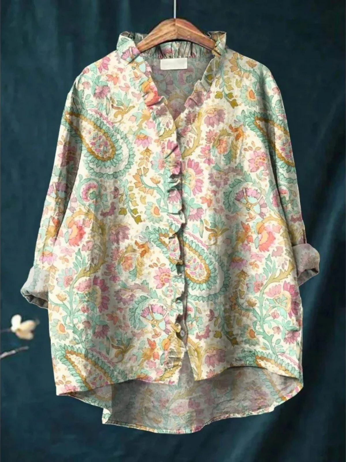 Lillian | Soft Paisley Ruffle Blouse