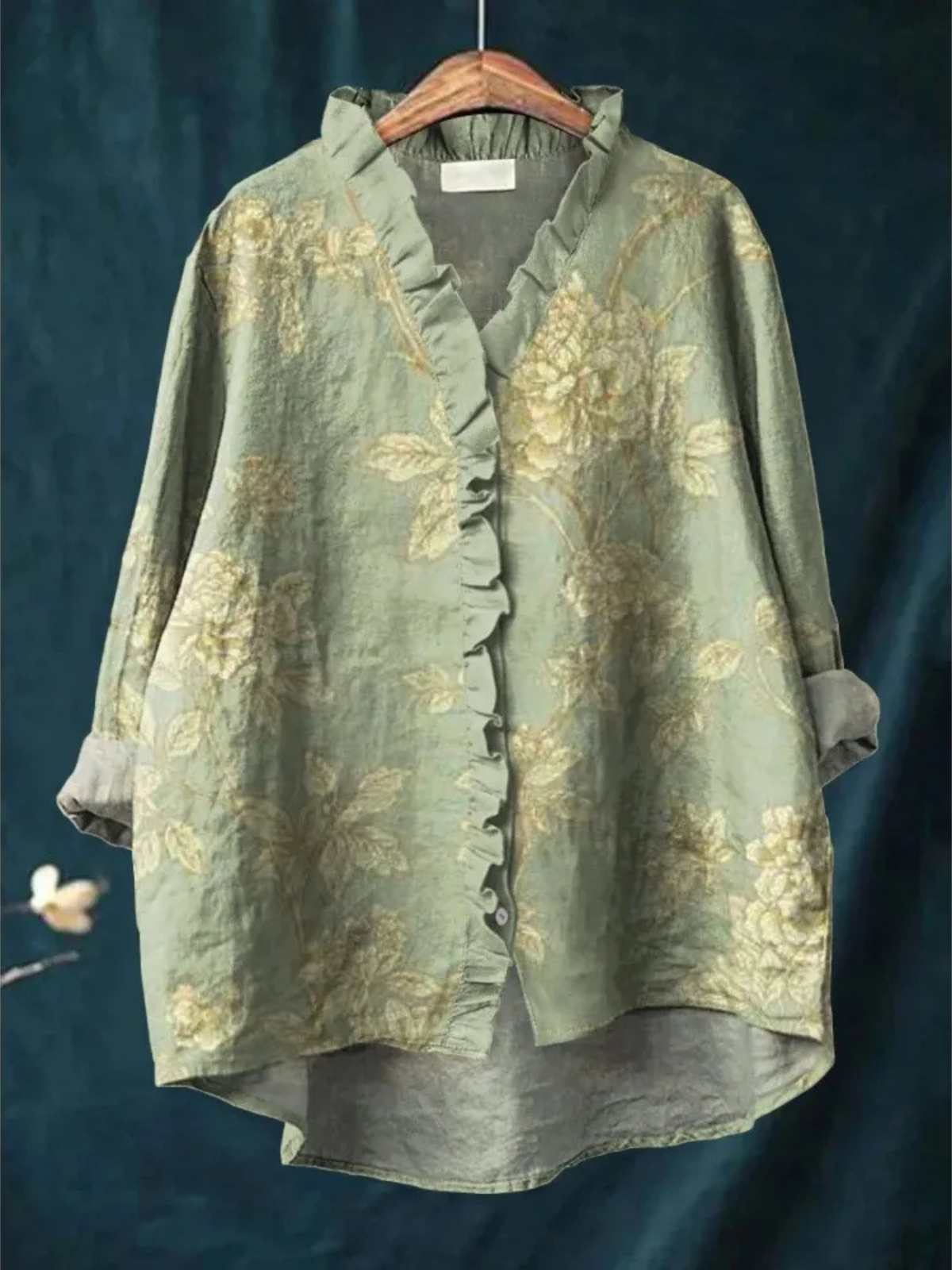 Elowen | Sage Garden Ruffle Blouse