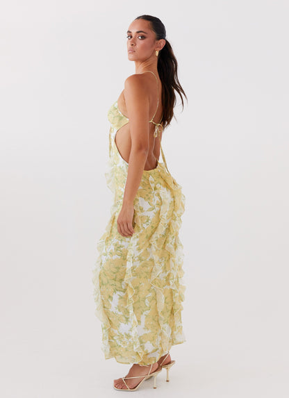 Marly | Women's Halter Tie-Front Floral Maxi Dress