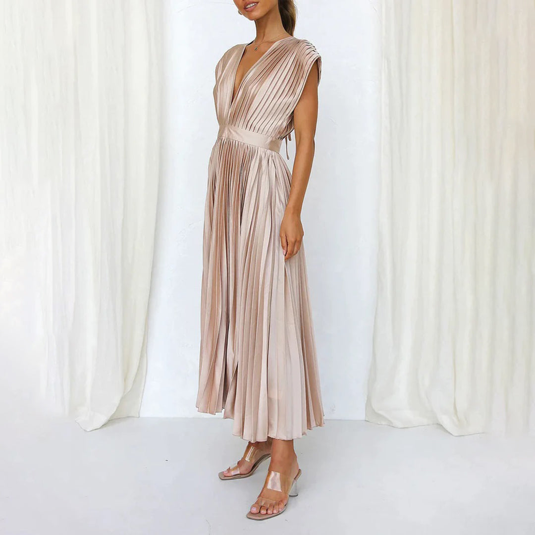 Rose | Women's Timeless Charm Pleated Midi Dress